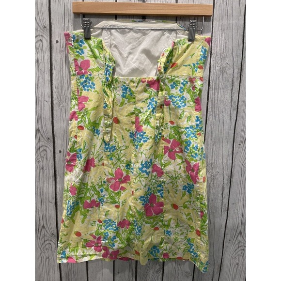 Lilly Pulitzer Strapless Franco Floral Mini Dress Cutout Back Tie Garden Party 6 - Picture 5 of 13